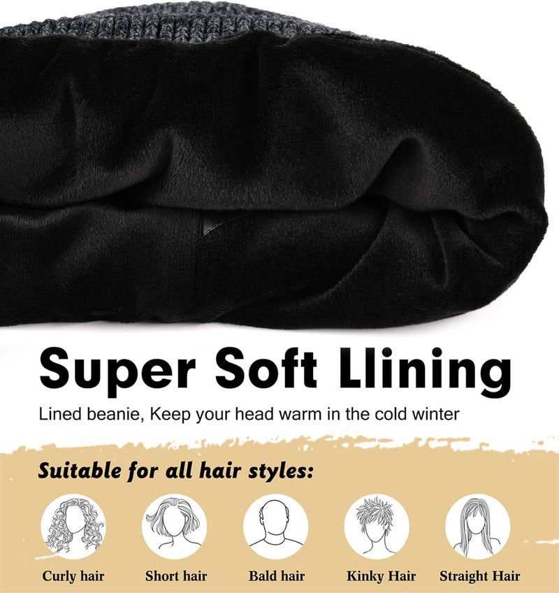 Wmcaps Winter Beanie for Men Women, Fleece Lined Beanie Soft Warm Knit Hat Ski Stocking Cuffed Cap - Image 2